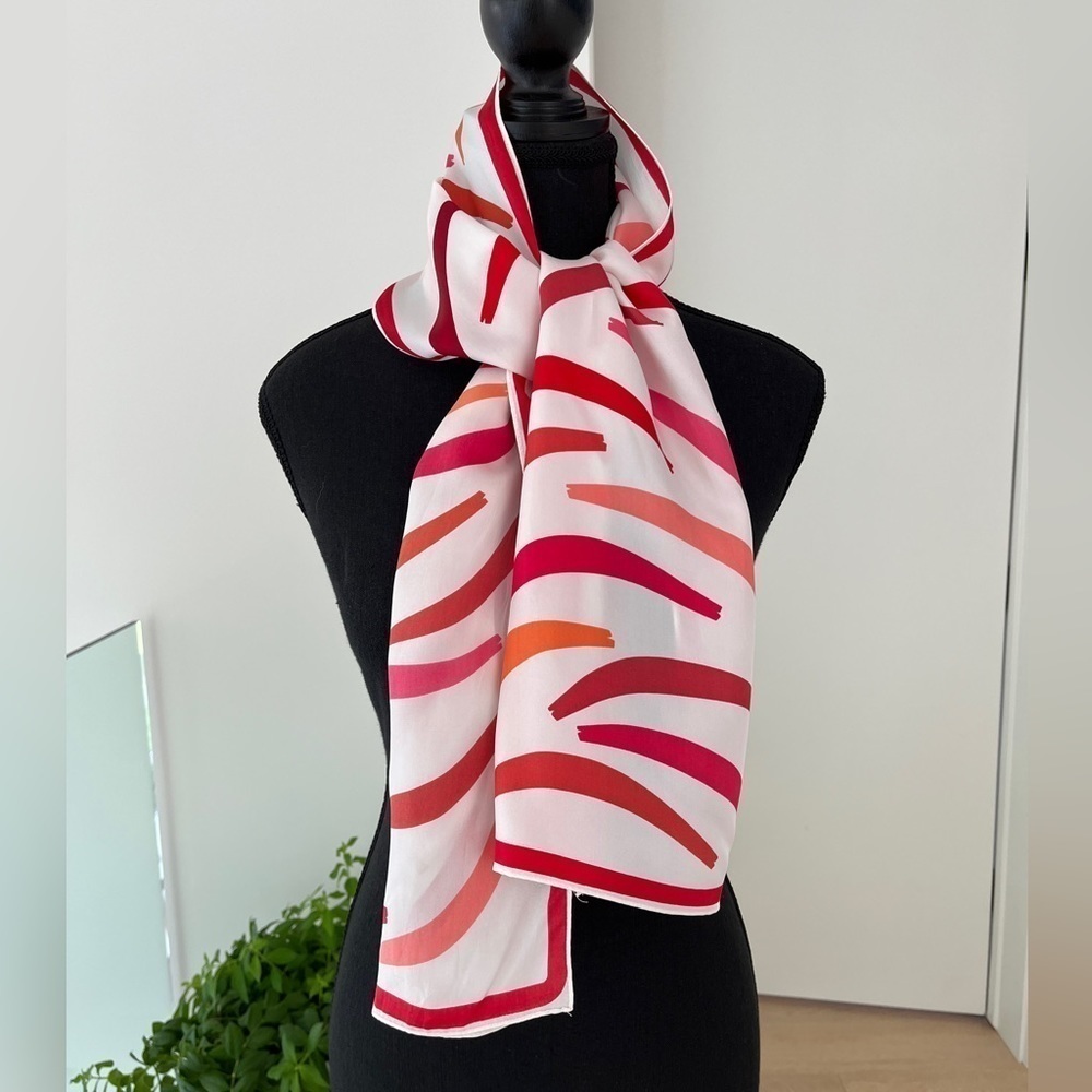 AVON Vintage Acetate Twill Oblong Scarf Made Japan Lipstick Colours Neck Scarf